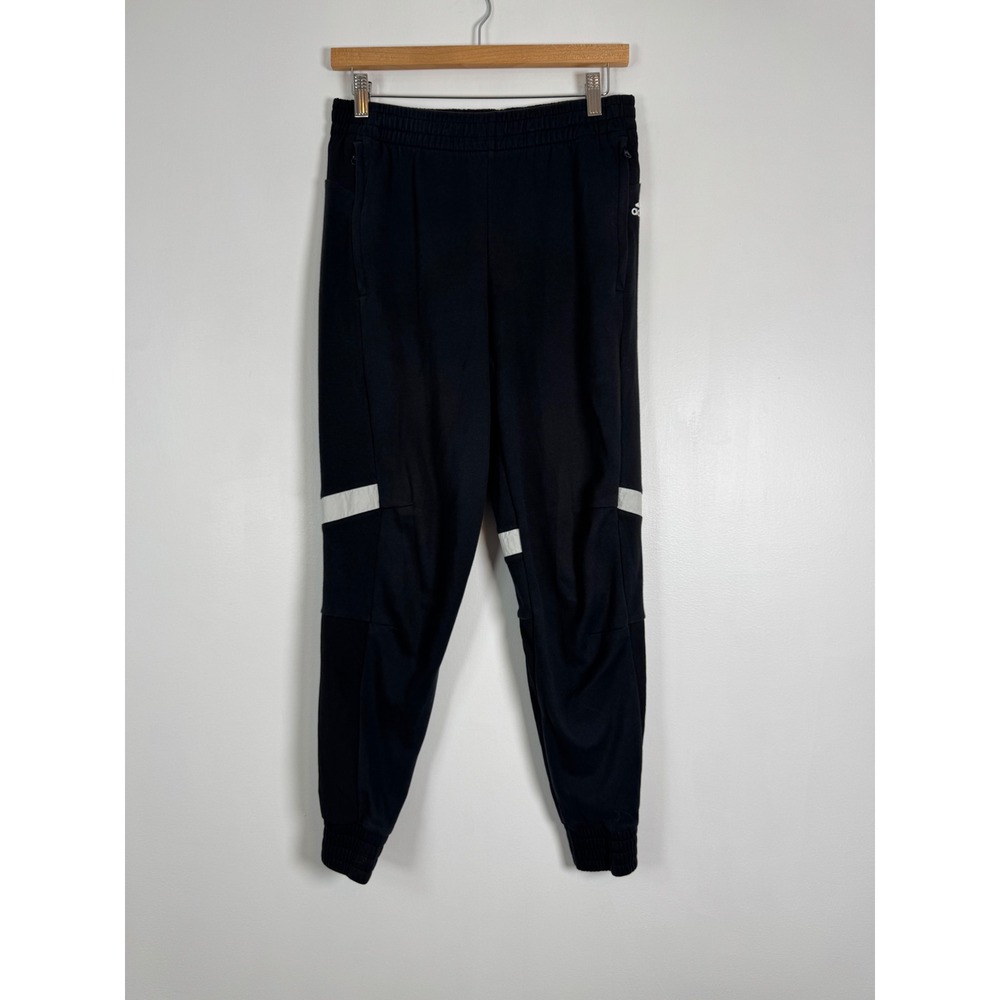 Athleisure Adidas Mens Medium Jogger Pants Black White Tapered Sweatpants